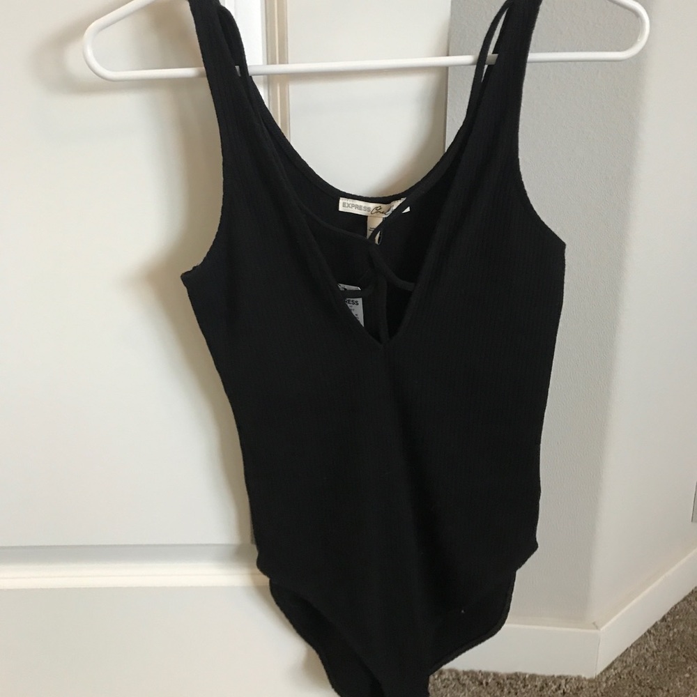Black Ribbed Express bodysuit